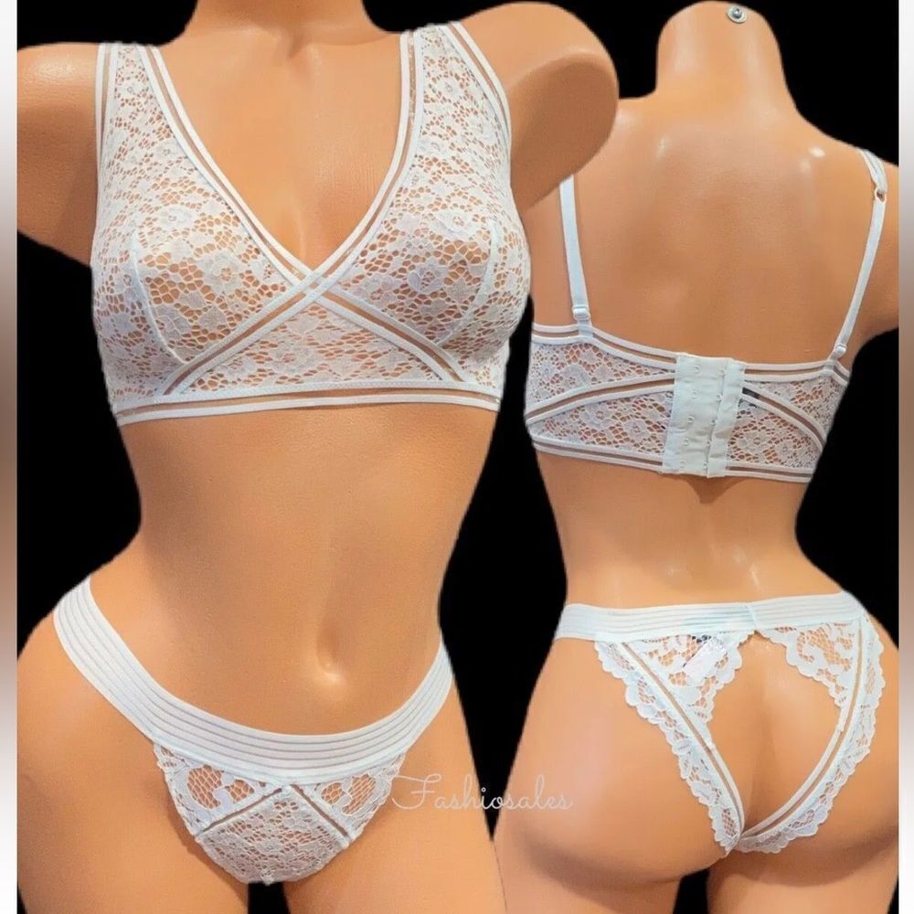 Victoria’s Secret set Very sexy Unlined bralette S & peekaboo cheekini panty M